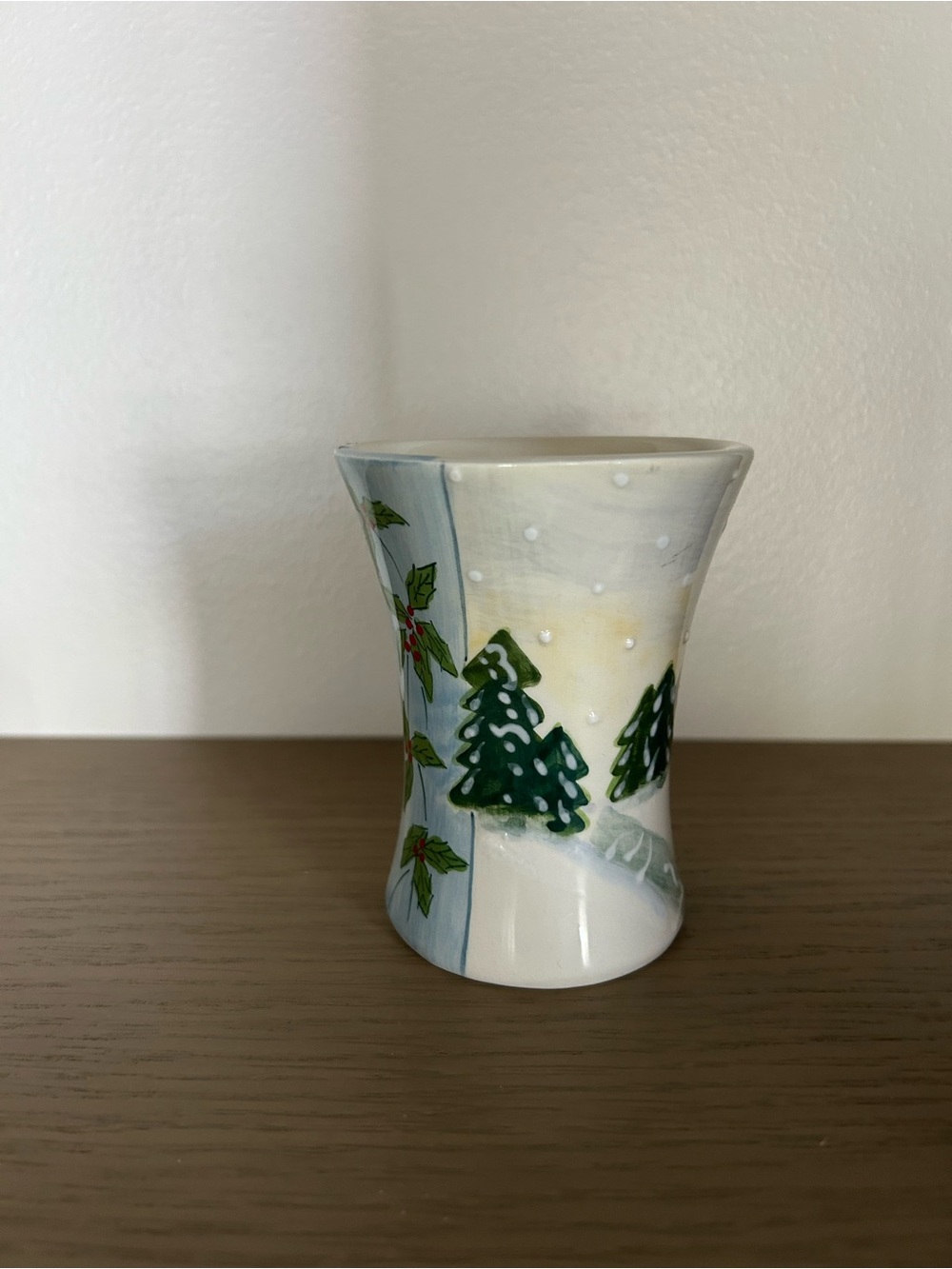 Hand-Painted Winter Tree 🌲❄️🌲Ceramic Vase -